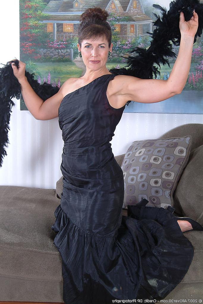 16P hot and elegant brunette in evening gown with a hairy pussy