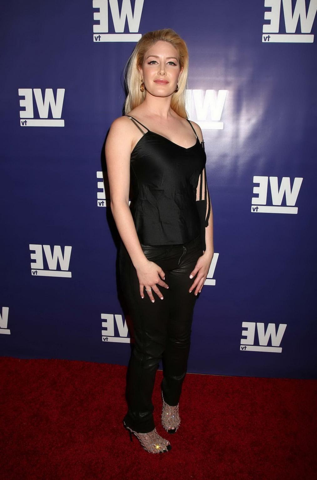 16P Heidi Montag busty in a skimpy black top and leather pants at WE TV  The Evoluti