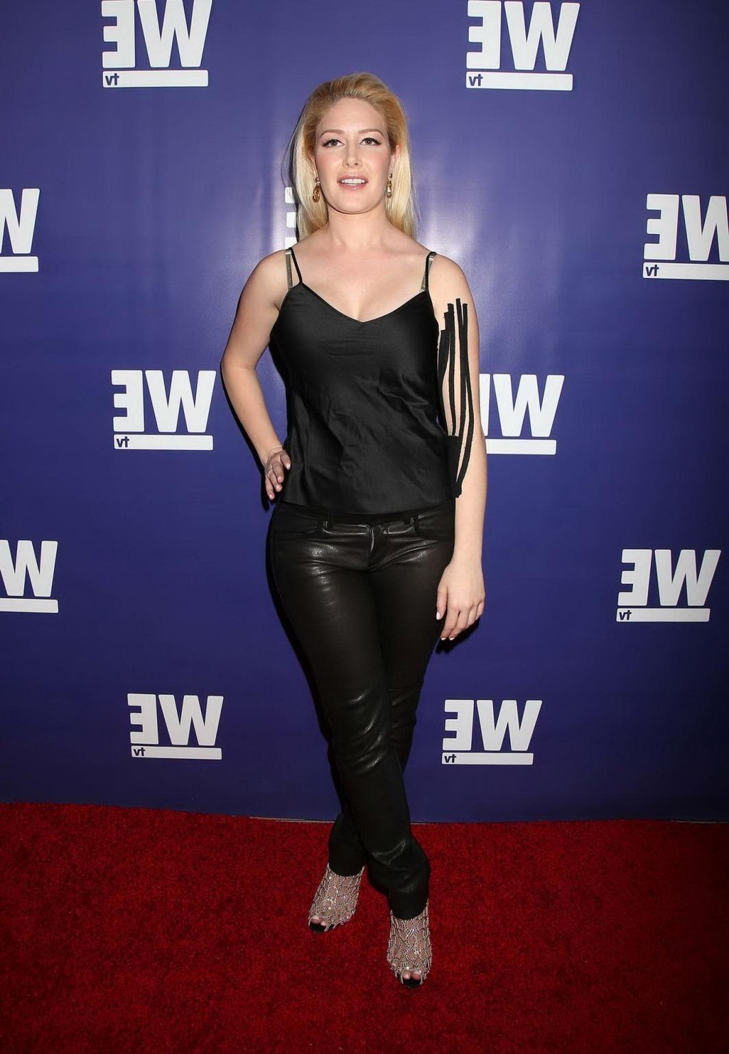 16P Heidi Montag busty in a skimpy black top and leather pants at WE TV  The Evoluti