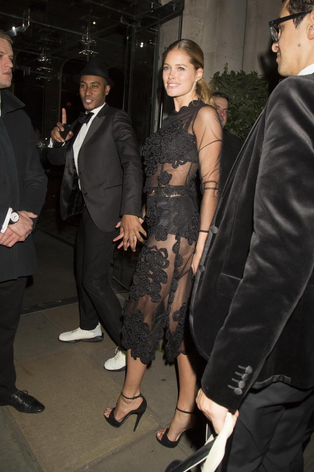 16P Doutzen Kroes see through to undies at Victorias Secret Fashion Show After Party