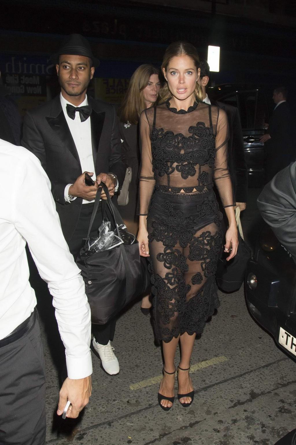 16P Doutzen Kroes see through to undies at Victorias Secret Fashion Show After Party