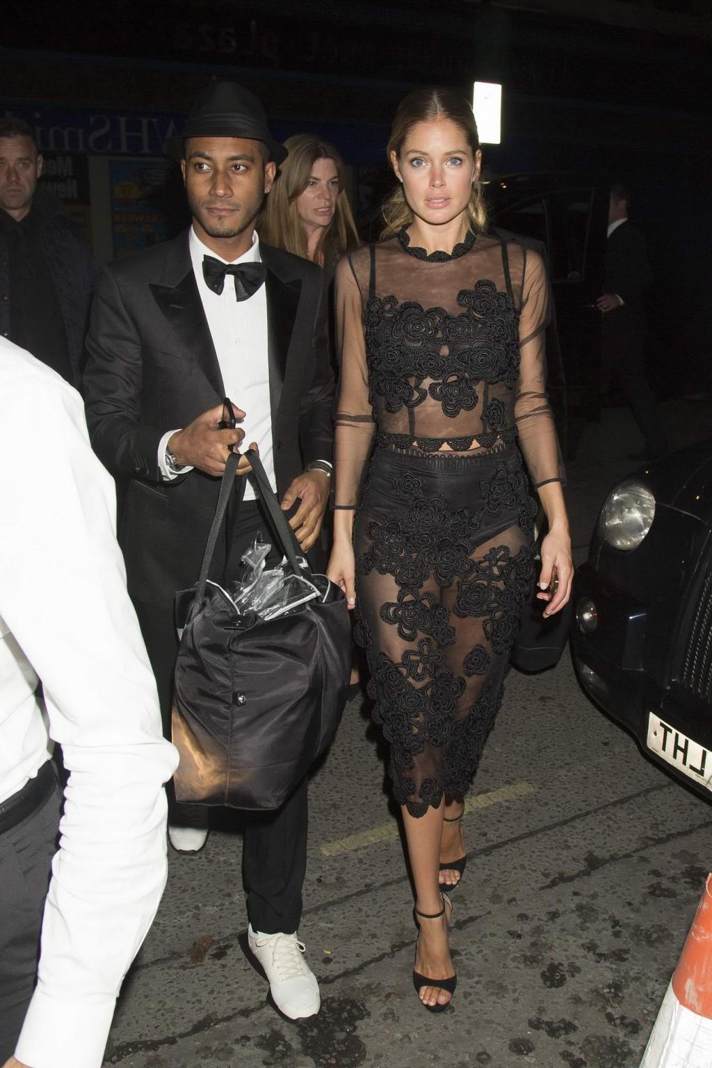 16P Doutzen Kroes see through to undies at Victorias Secret Fashion Show After Party