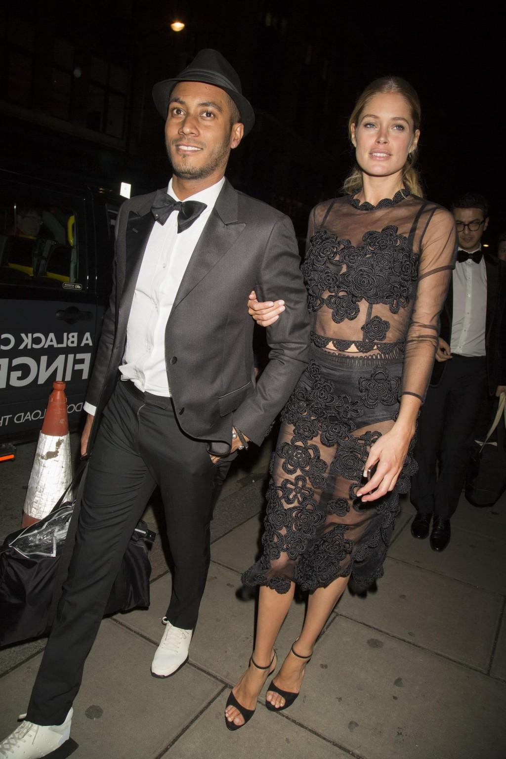 16P Doutzen Kroes see through to undies at Victorias Secret Fashion Show After Party