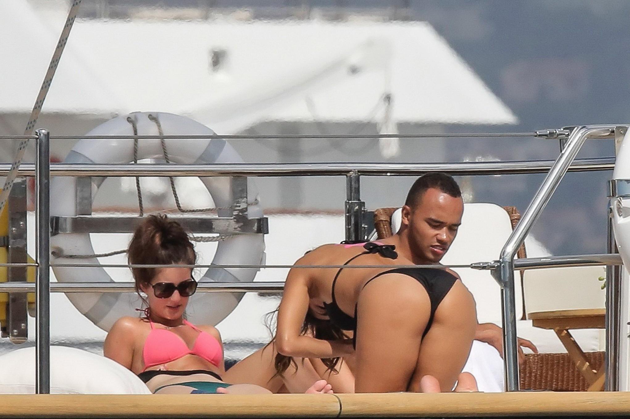 16P Nicole Scherzinger showing off her bikini body on a yacht in Monte Carlo