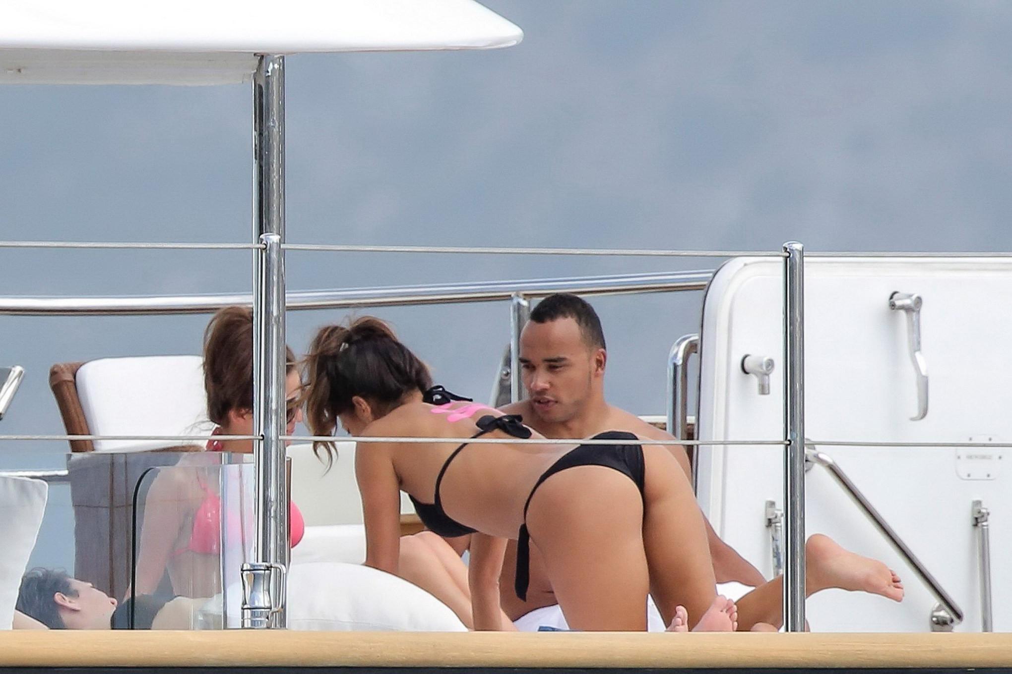 16P Nicole Scherzinger showing off her bikini body on a yacht in Monte Carlo