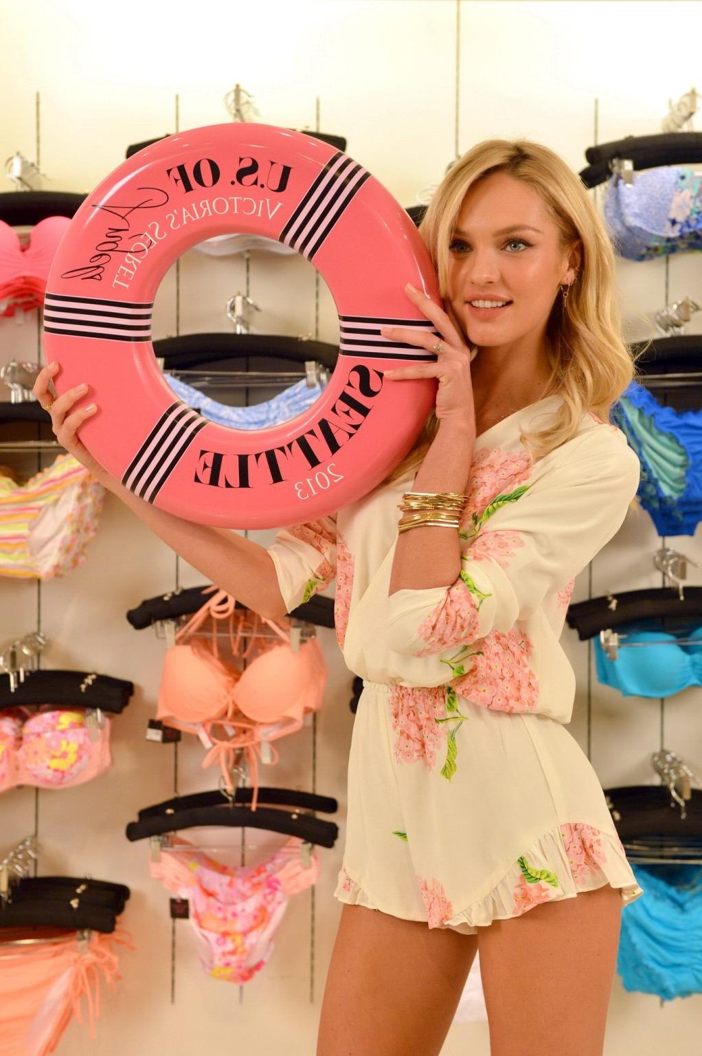 16P Candice Swanepoel leggy at Victoria's Secret U.S. of Angels Swim Summer Tour in 