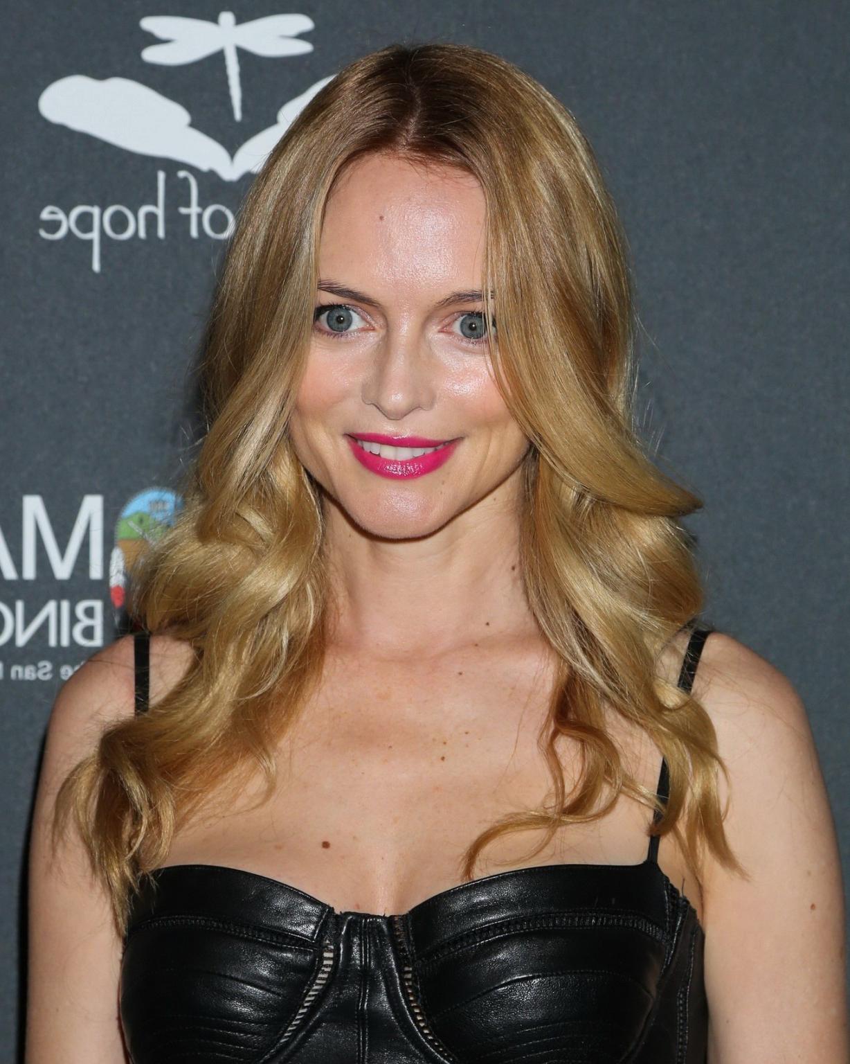 16P Heather Graham wearing skimpy black leather mini dress at the Echoes Of Hope's 3