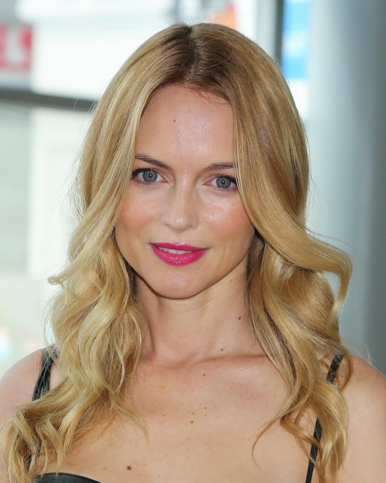 16P Heather Graham wearing skimpy black leather mini dress at the Echoes Of Hope's 3