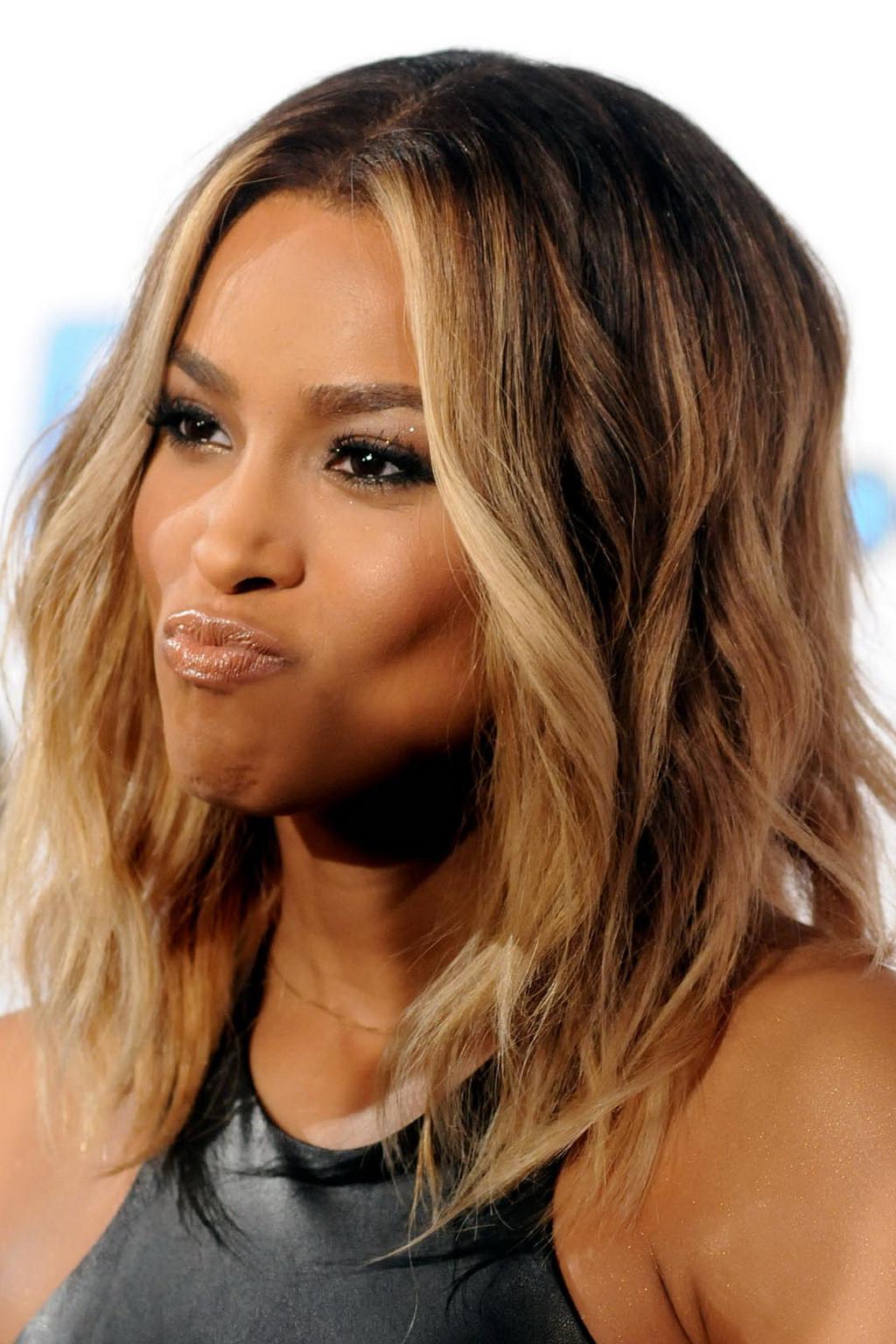 10P Ciara wearing a wickedly hot skin tight leather mini dress at the 2012 Billboard