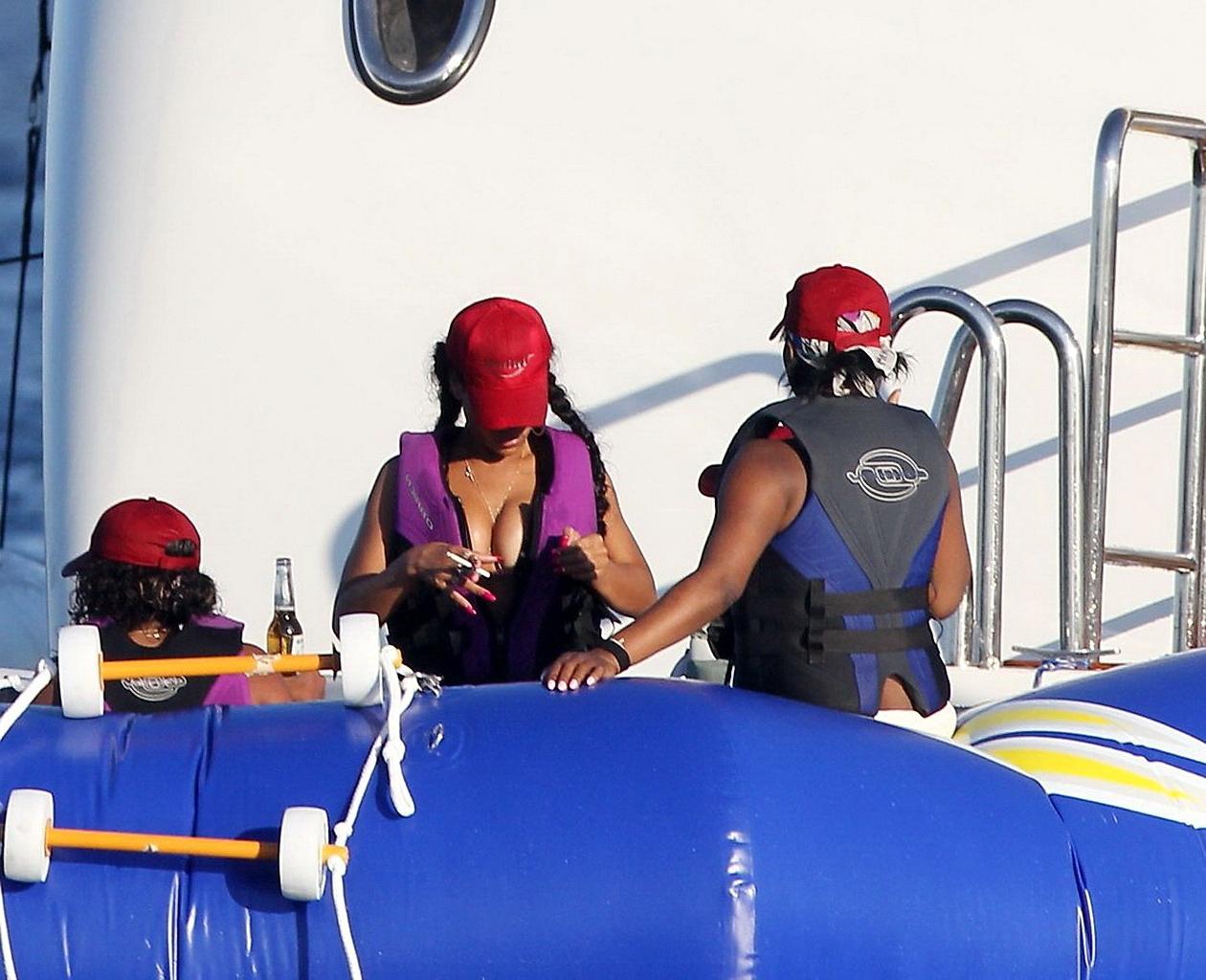 10P Rihanna wearing a sexy bikini on a yacht in Saint Tropez