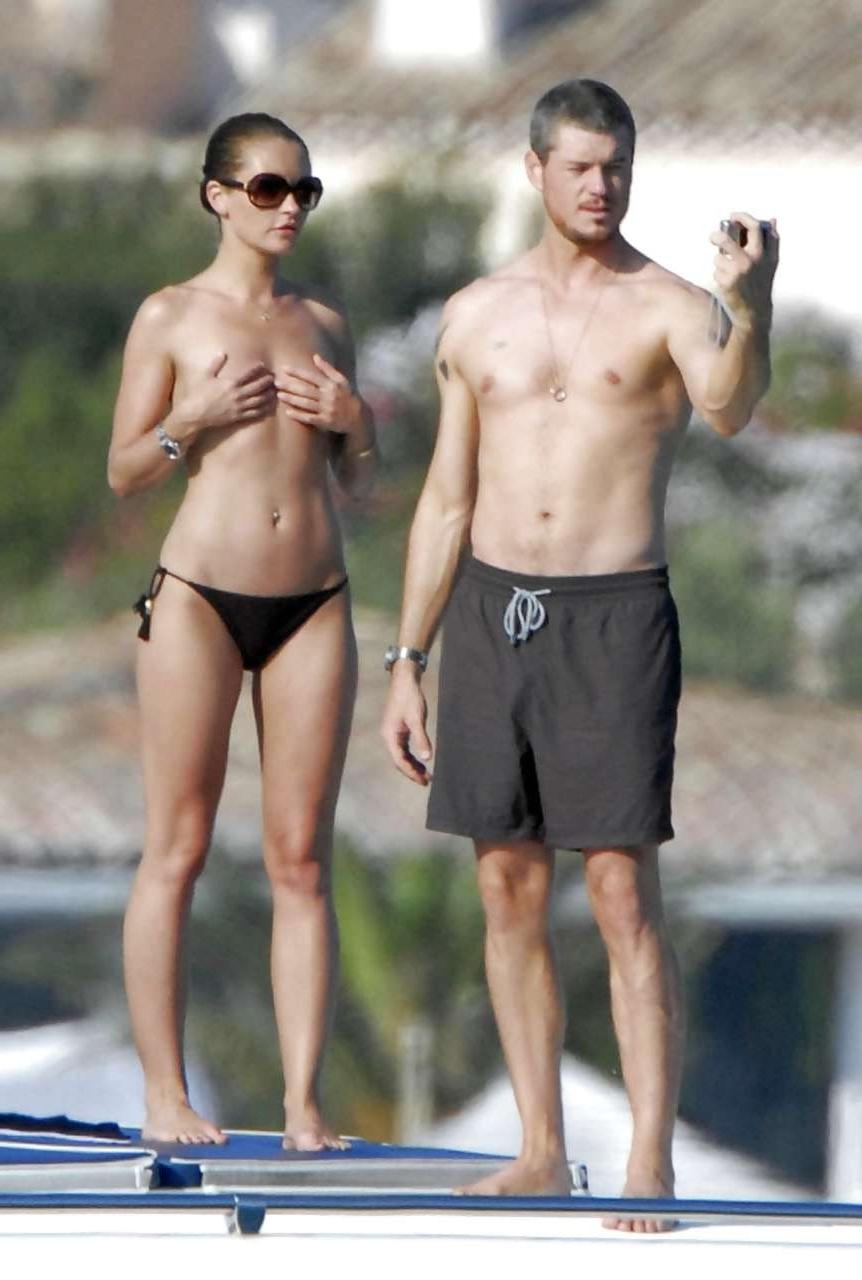 16P Rebecca Gayheart showing her nice tits on beach and yacht
