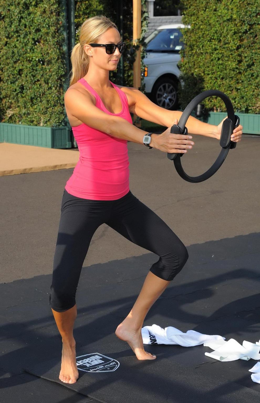 16P Stacy Keibler workout session at Muscle Milk Fitness Retreat in LA