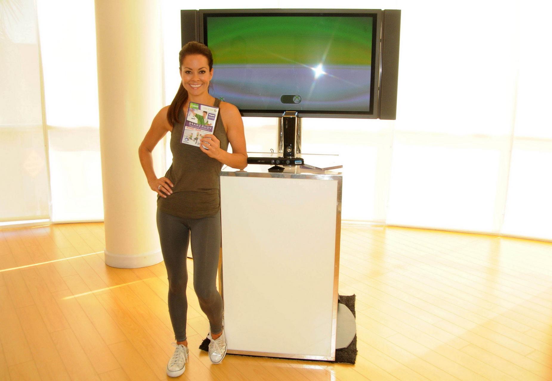 16P Brooke Burke working out in tights  tank-top at Ubisoft's 'Your Shape Fitness Ev
