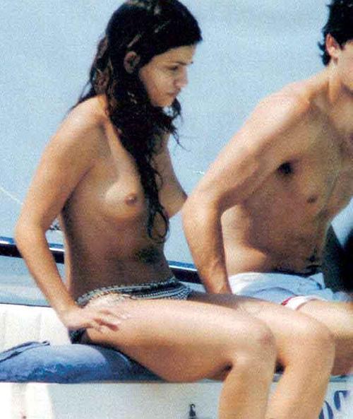 16P Monica Cruz showing her nice big tits on yacht