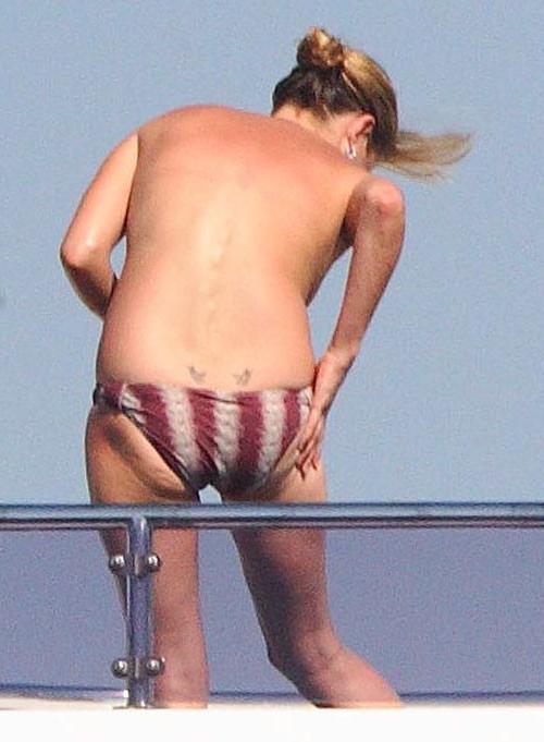 16P Kate Moss showing her nice small tits on yacht paparazzi pics