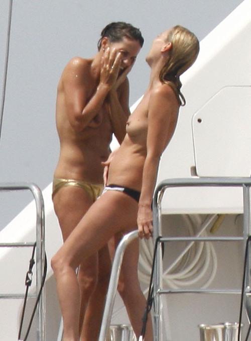 16P Kate Moss showing her nice small tits on yacht paparazzi pics