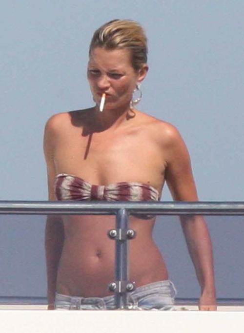 16P Kate Moss showing her nice small tits on yacht paparazzi pics