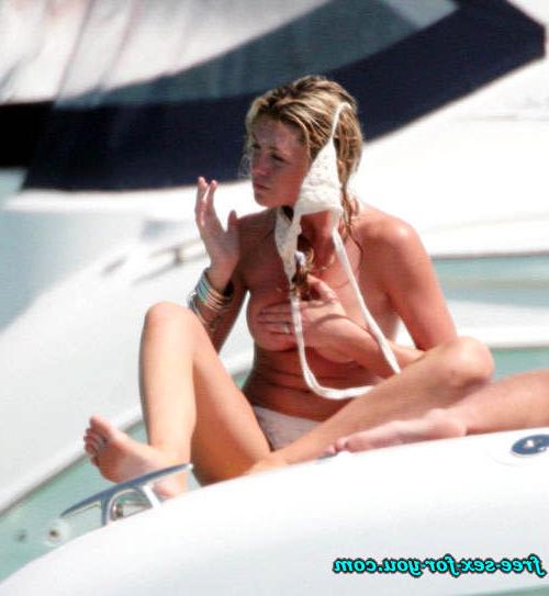 16P Abigail Clancy showing her tits on yach and posing sexy