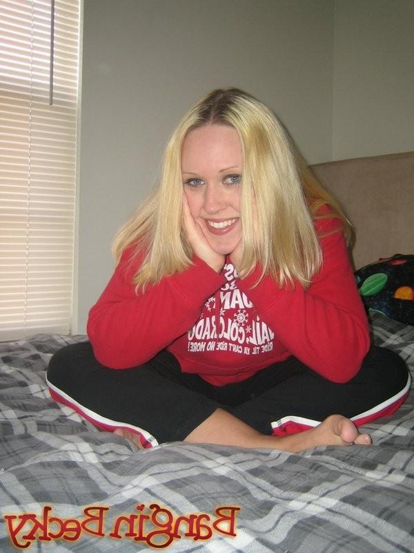 16P Becky Strips Out Of Her Sweaty Workout Clothes
