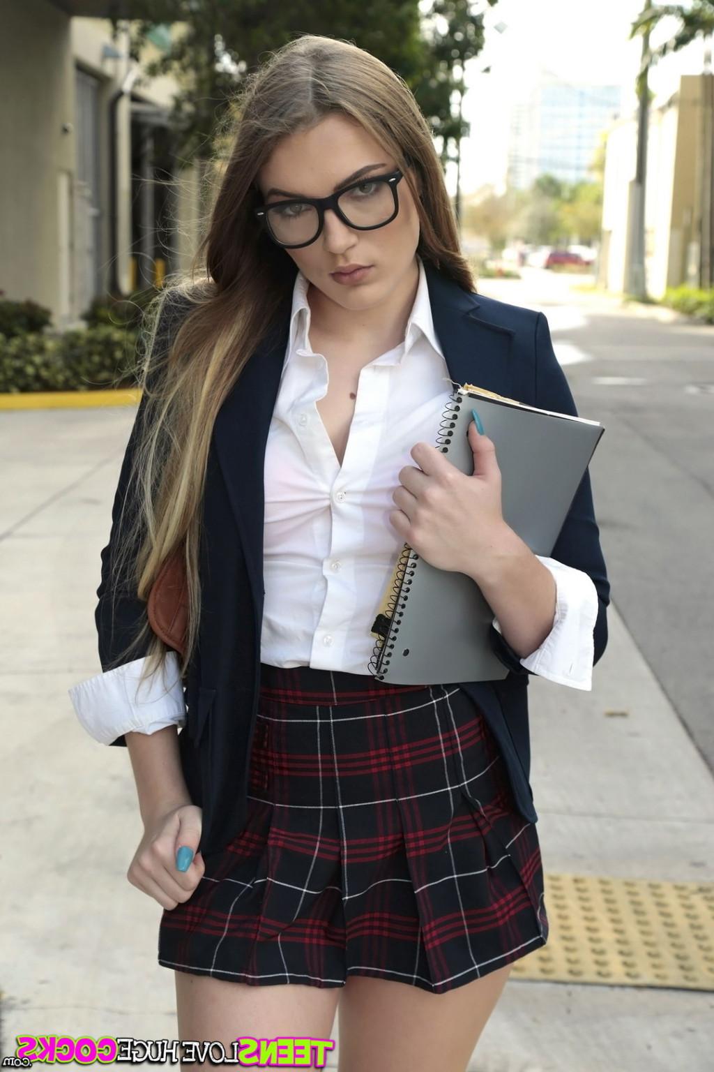 12P Horny schoolgirl showing her panties
