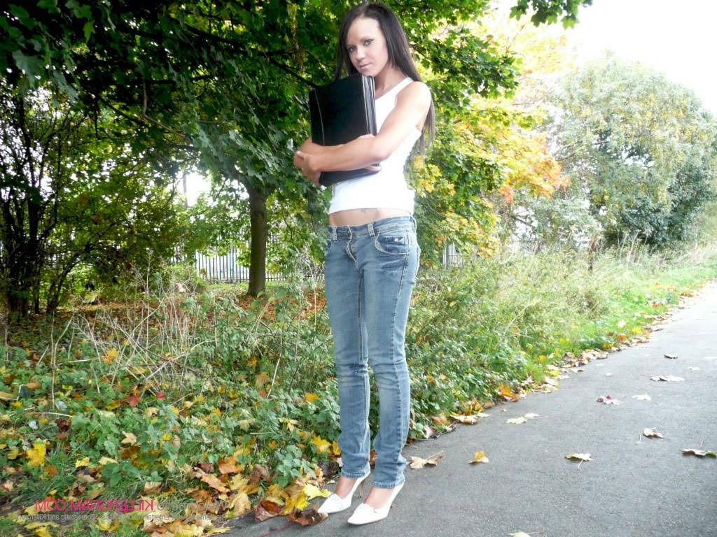 16P College Babe Paris May Fucked Out of Her Tight Jeans After Class