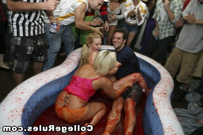 16P Mud wrestling coeds get naked at a college party