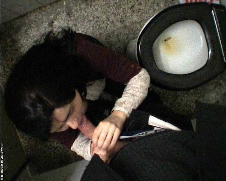 20P Public toilet blowjob with a nice facial and swallow
