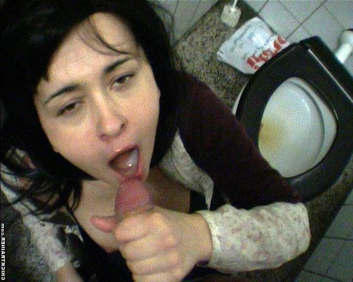 20P Public toilet blowjob with a nice facial and swallow