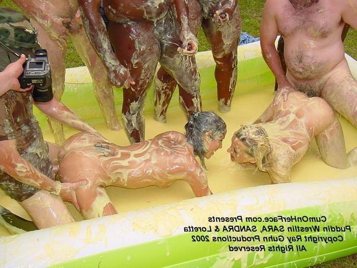 16P Pudding wrestling and cumshot