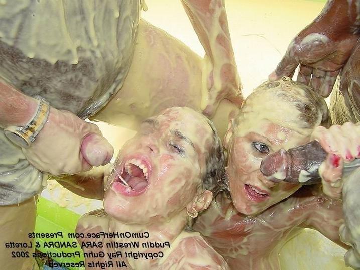 16P Pudding wrestling and cumshot