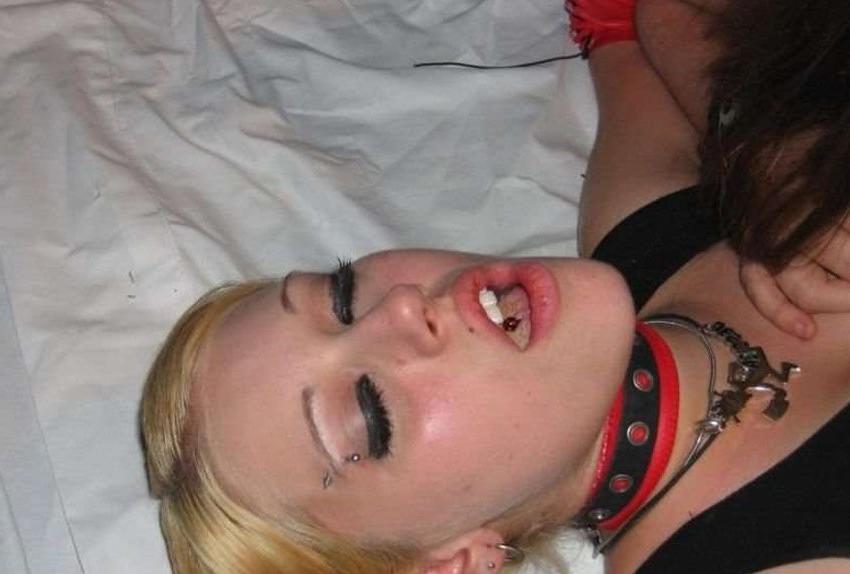 15P Drunk Goth Lesbian College Girls Trashed And Licking Pussy