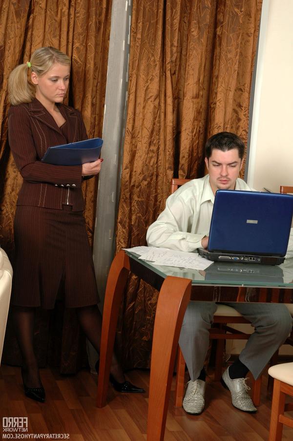 13P Benett and Adam eager office pantyhosers