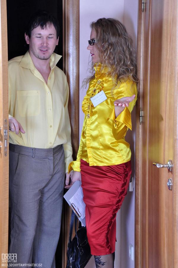 13P Barbara and Rolf office pantyhose fuck