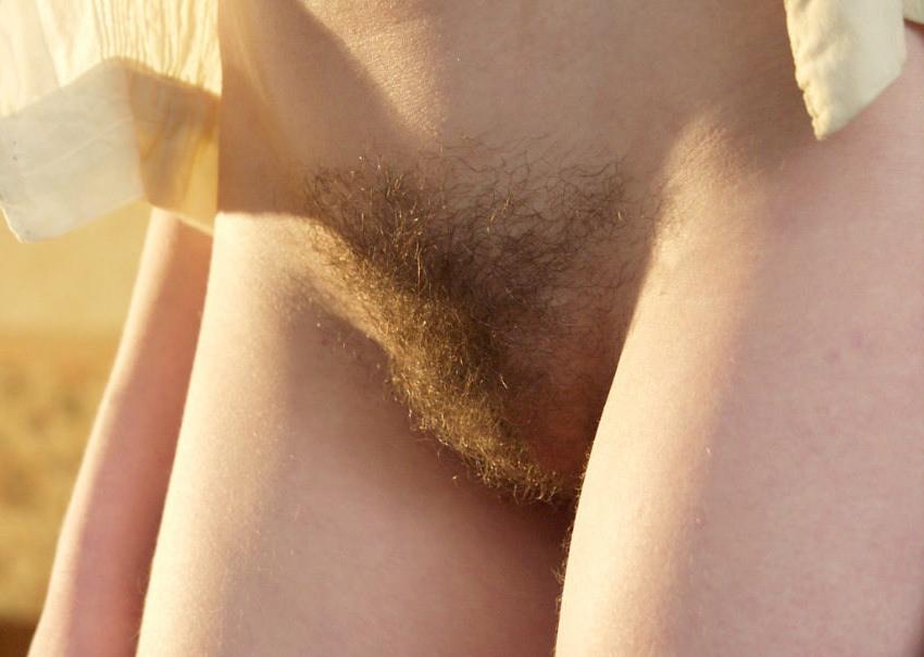 15P Hairy bush amateur redhead posing