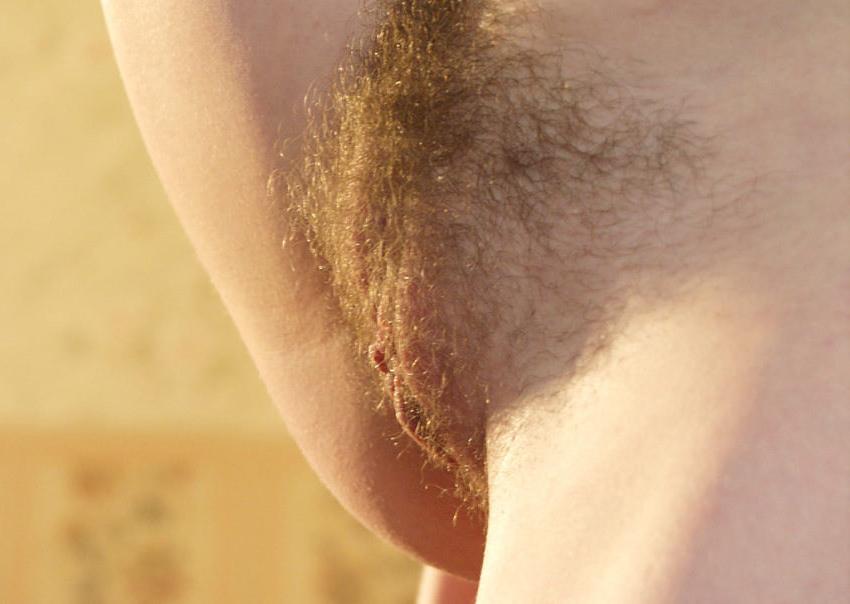 15P Hairy bush amateur redhead posing