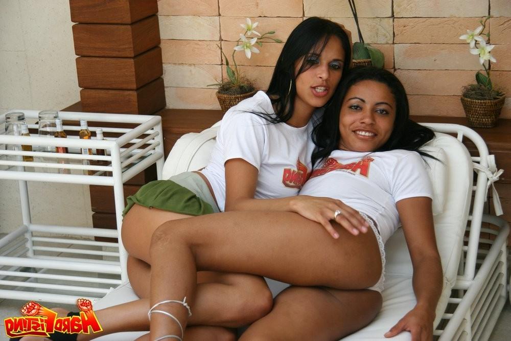 16P Two yummy latinababes in hardcore fisting action outdoors