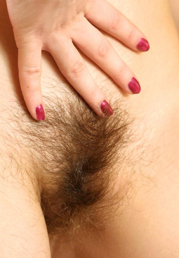 15P Brunet teen showing her hairy pussy