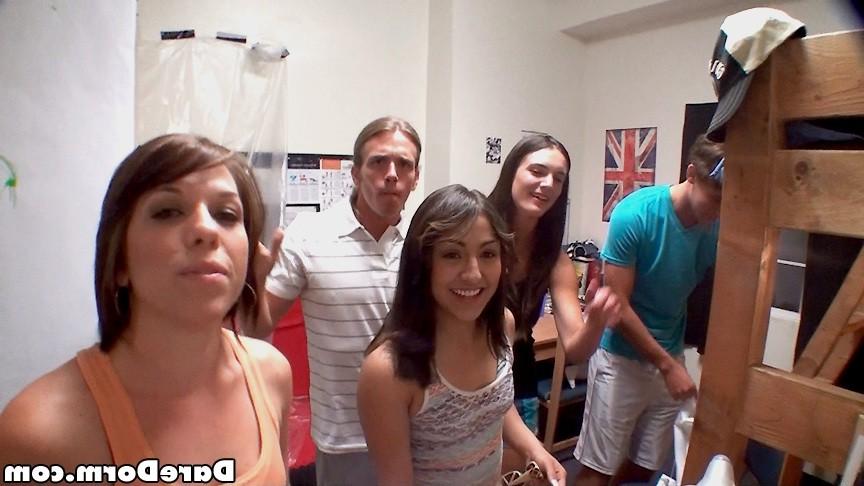 12P Smoking hot young naked college babes fuck and suck in these hot group sex group