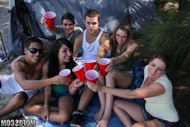 16P Three wild chicks has sex with some horny guys at a camping trip