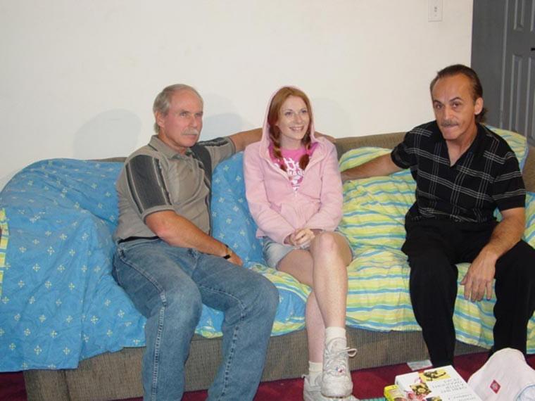 15P Cute redhead teen girl getting fucked by 2 old men