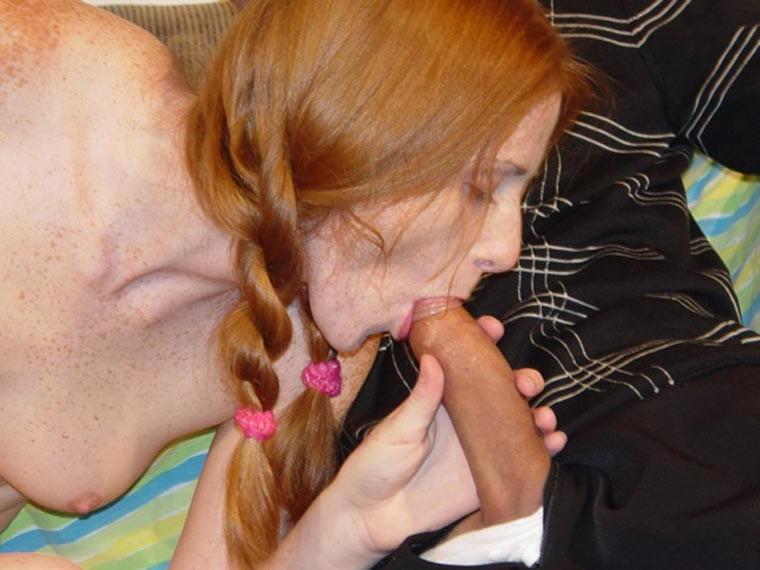 15P Cute redhead teen girl getting fucked by 2 old men