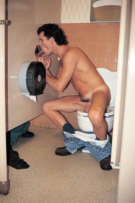 20P Latino muscle couple fucking and facial cumming in a toilet