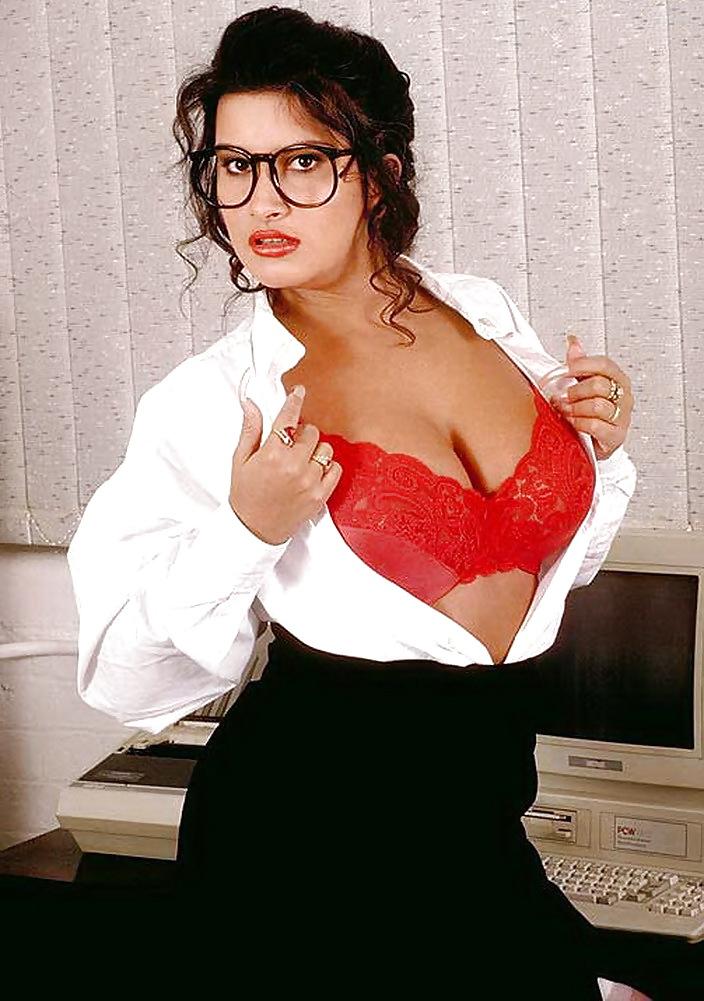 20P Busty secretary Zoryna stockings heels