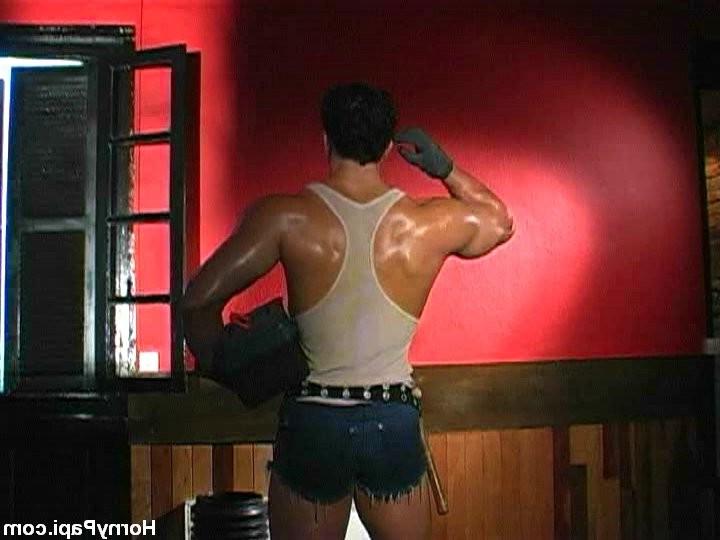 12P A hot latino man with muscular body in a perfect posing action