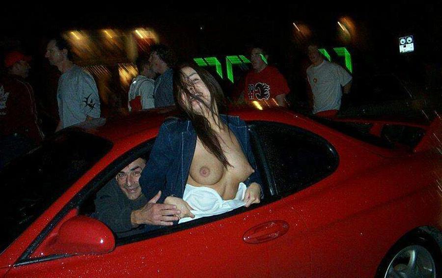 15P Wild smashed amateur babes flash their tits