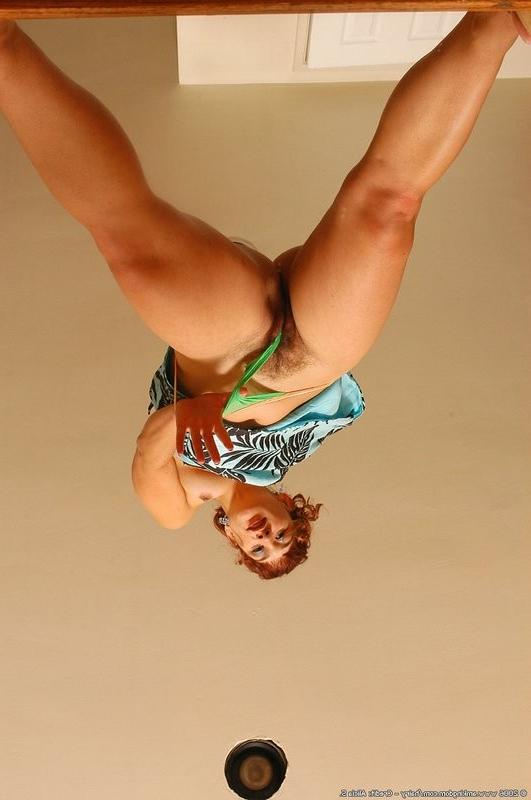 15P hairy redhead coed displays her goods