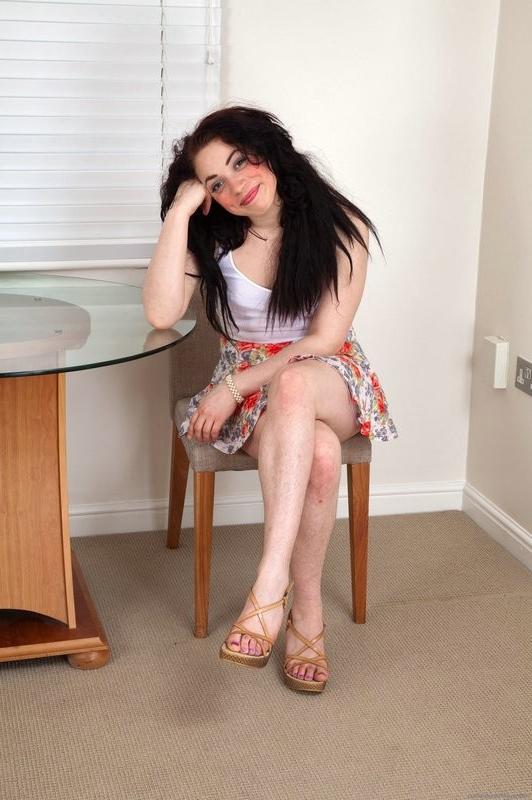 15P Kaiah exposes her hairy coed pussy