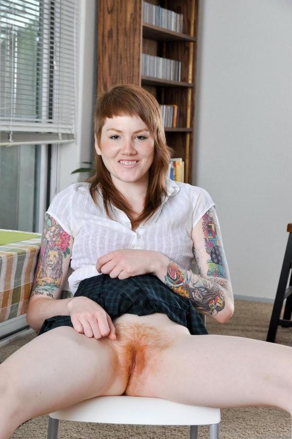 16P Hairy Redheaded Indie Girl Spreads And Fingers Herself