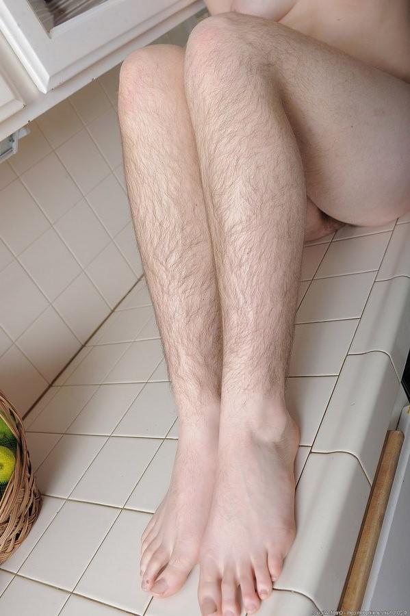 16P Furry Legged Housewife Spreads To Show Her Hairy Pussy