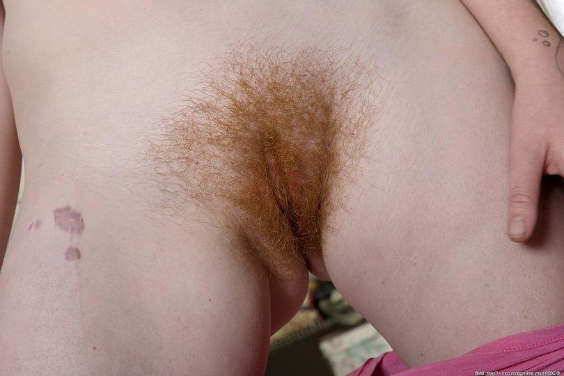 16P Hairy redhead in tight panties exposing fullbush red pussy hair